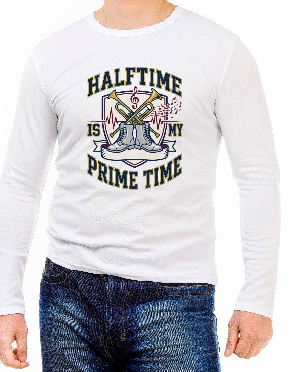 Halftime Is My Prime Time Marching Crest — lifestyle photo