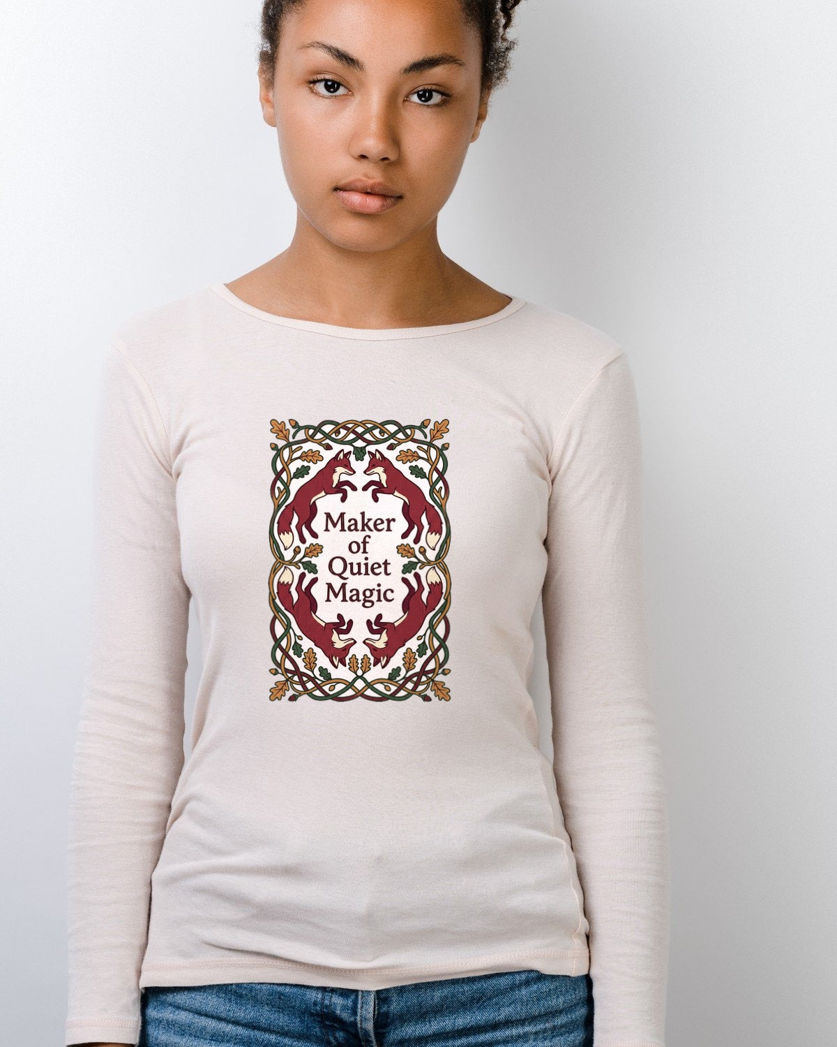 Woven Woods Fox & Flora Tapestry — lifestyle photo