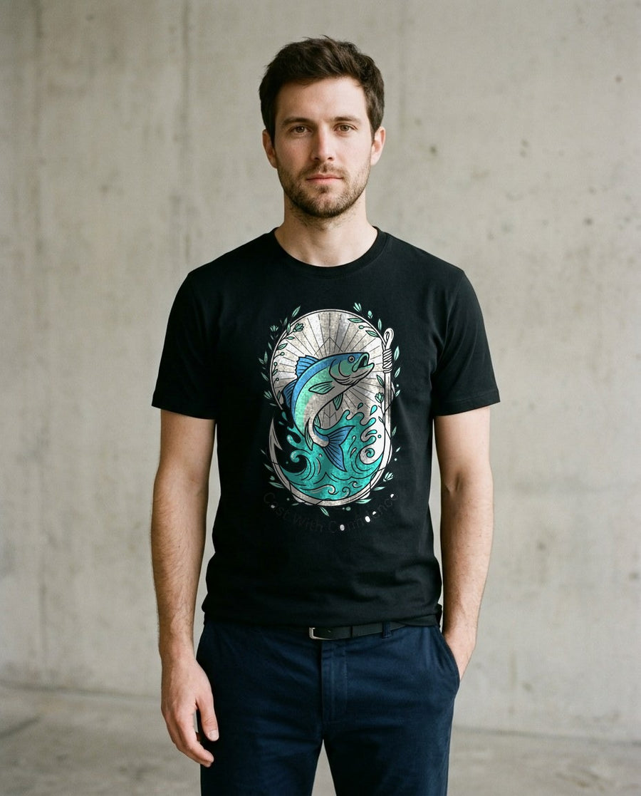 Cast With Confidence Floral Fishing Tee — lifestyle photo