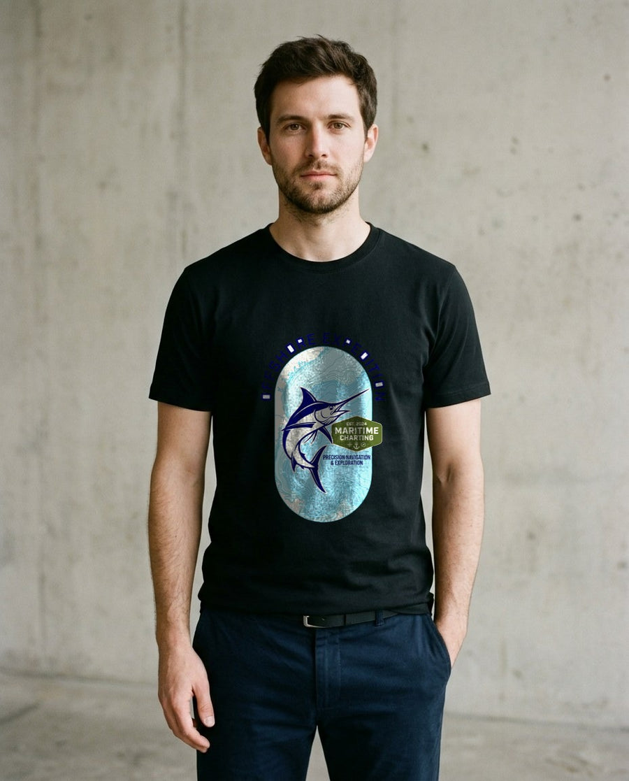 Coastal Bathymetry Marlin Badge — lifestyle photo