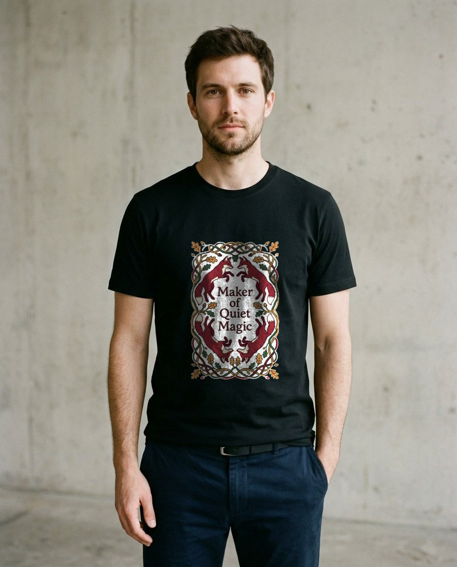 Woven Woods Fox & Flora Tapestry — lifestyle photo