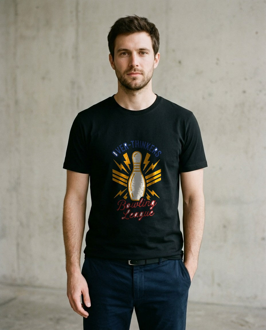 Anxiety Alley Retro Bowling Crest — lifestyle photo