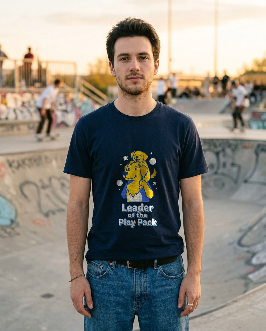 Leader of the Play Pack Cartoon Tee — lifestyle photo