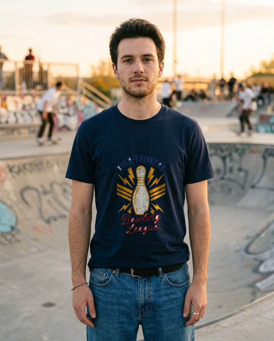 Anxiety Alley Retro Bowling Crest — lifestyle photo