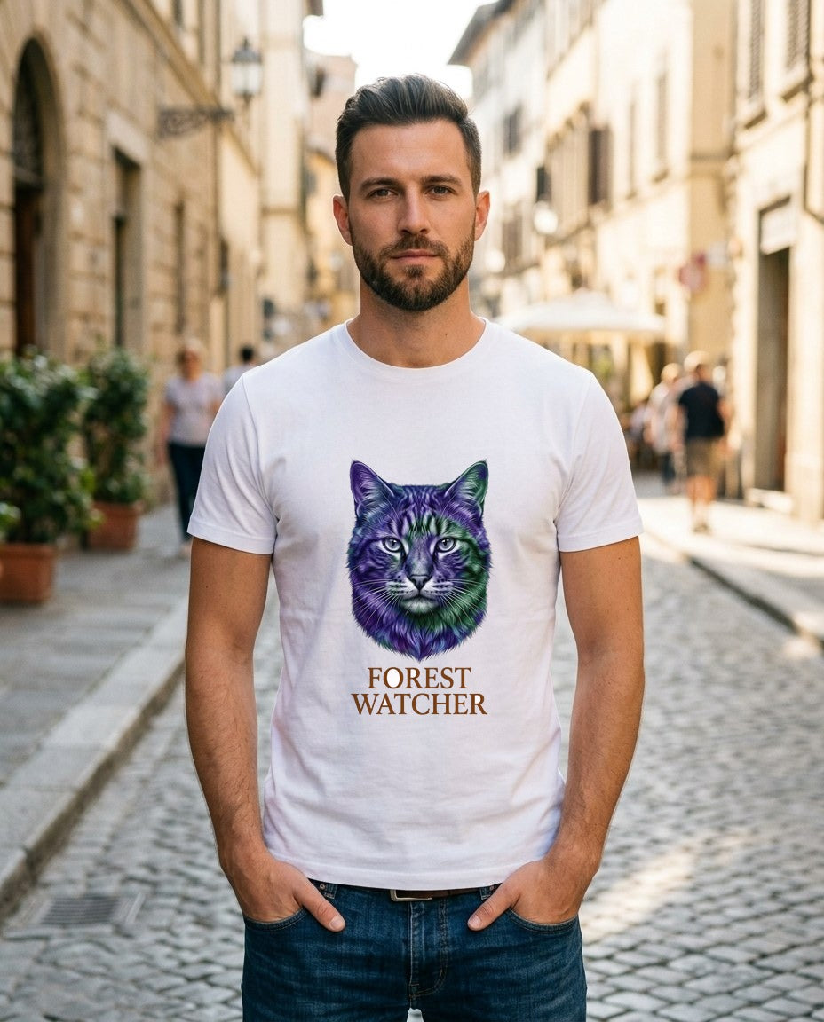 Mystical Mountain Cat Stare Tie-Dye — lifestyle photo