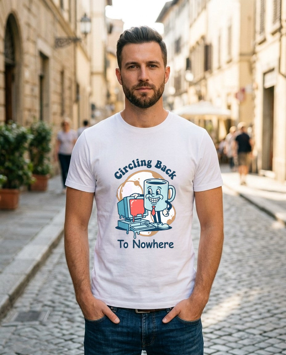 Circling Back To Nowhere Mascot Tee — lifestyle photo