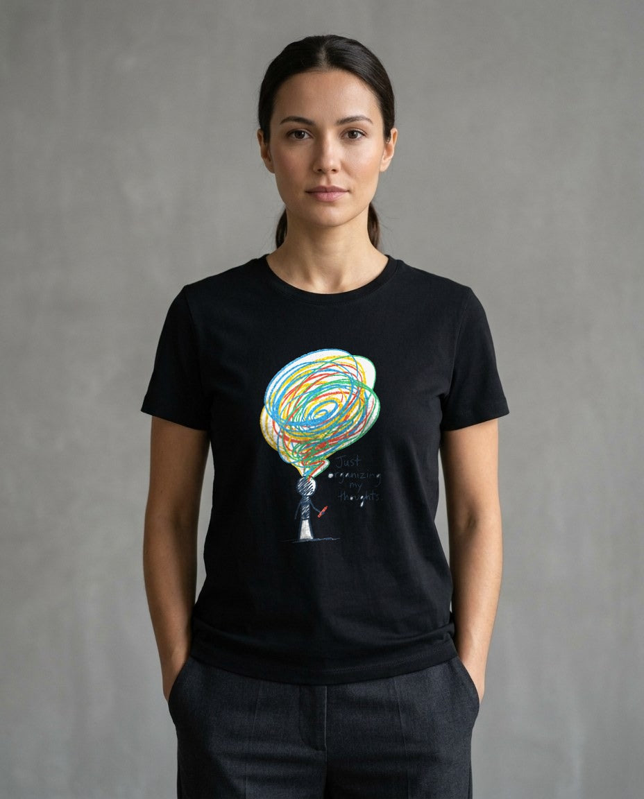 Organizing My Chaos Crayon Tee — lifestyle photo