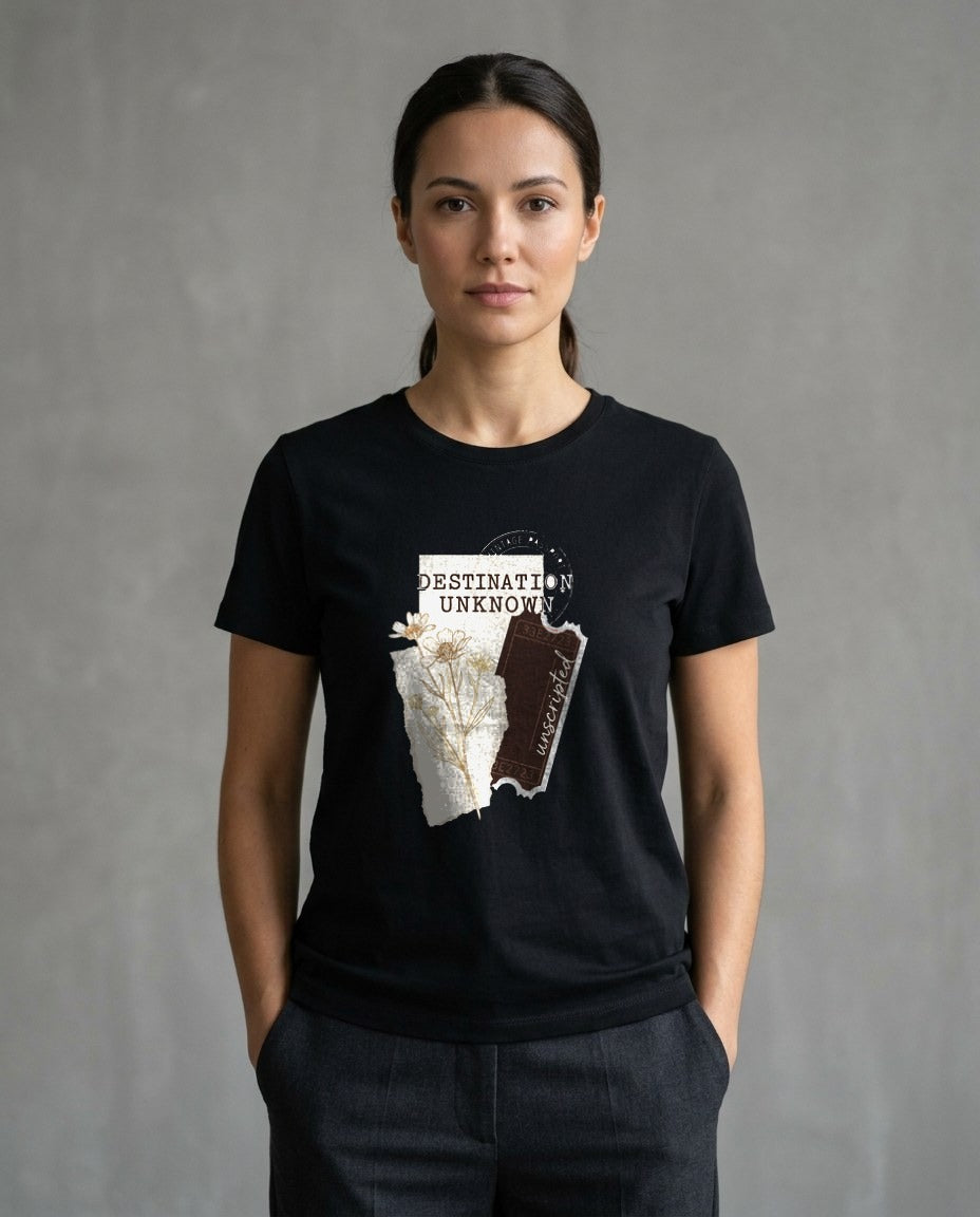 Roam Far Collect Memories Journal Tee — lifestyle photo