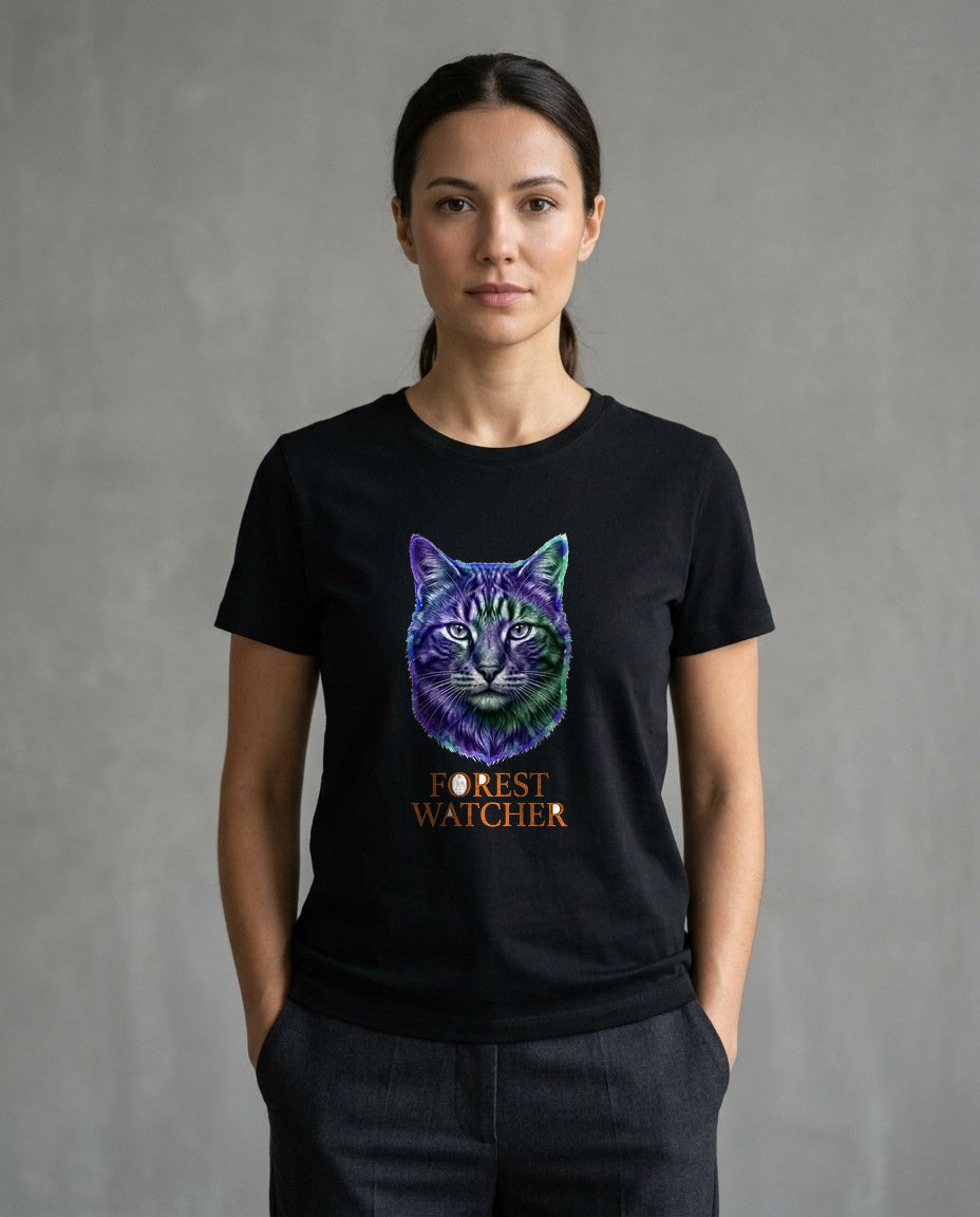 Mystical Mountain Cat Stare Tie-Dye — lifestyle photo