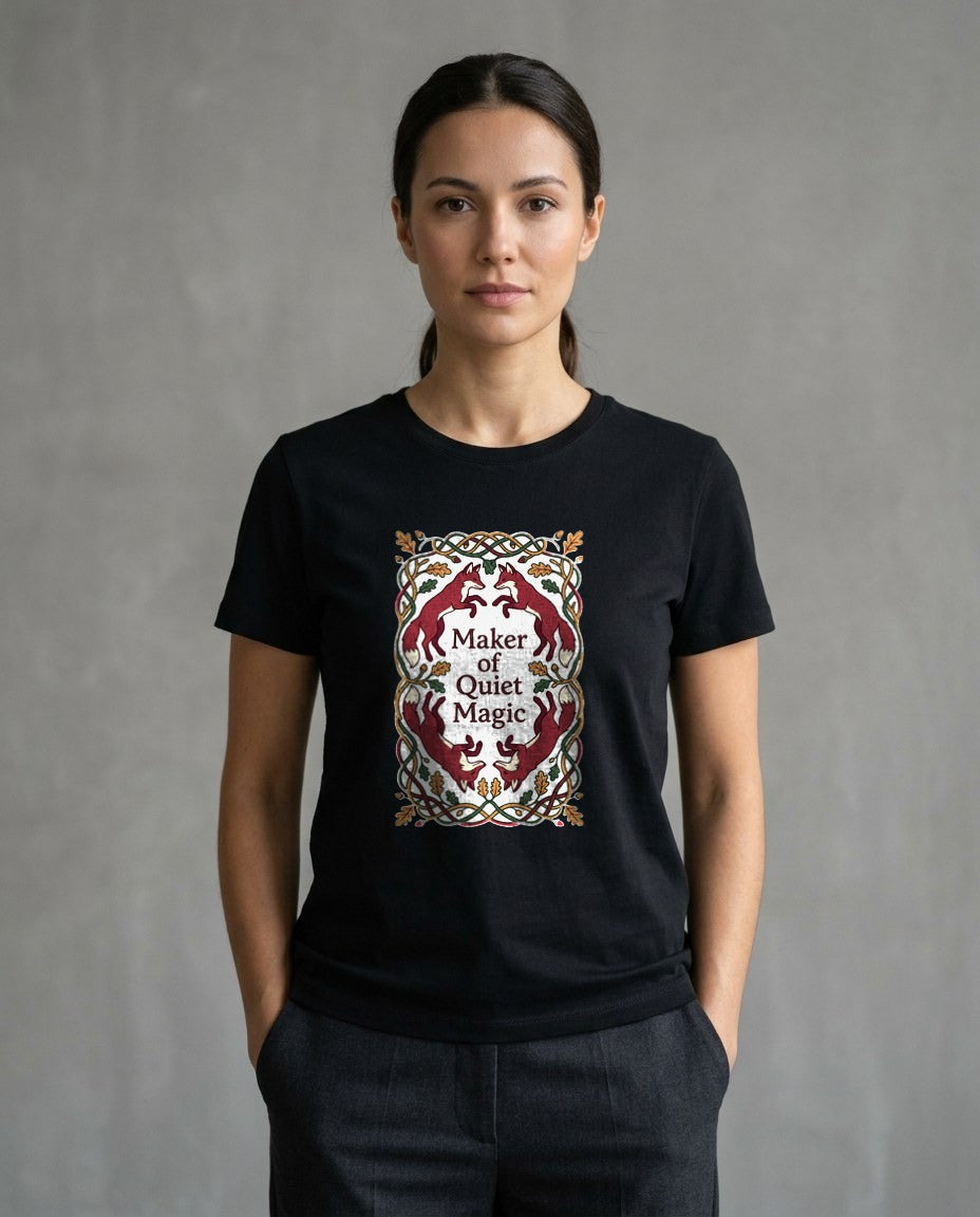 Woven Woods Fox & Flora Tapestry — lifestyle photo