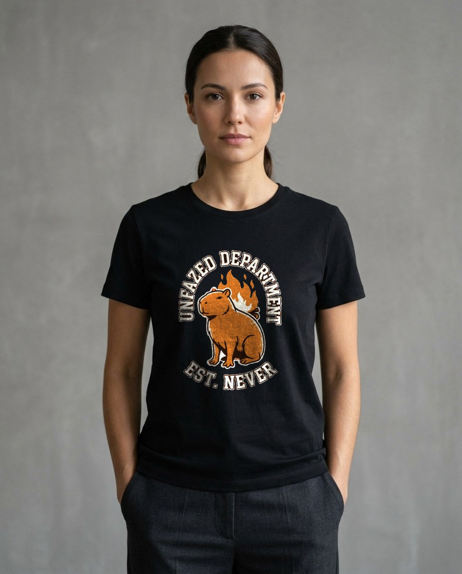 Unfazed Department Capybara Mascot — lifestyle photo