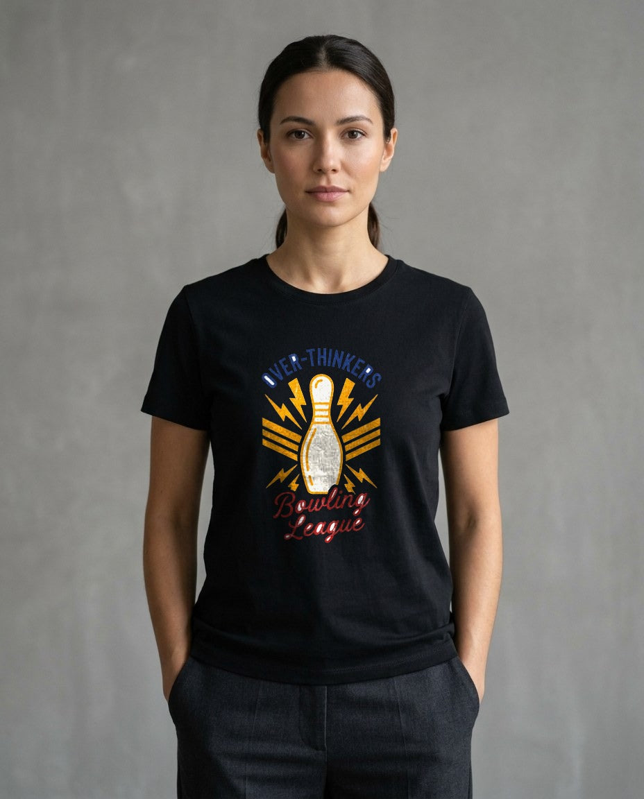 Anxiety Alley Retro Bowling Crest — lifestyle photo