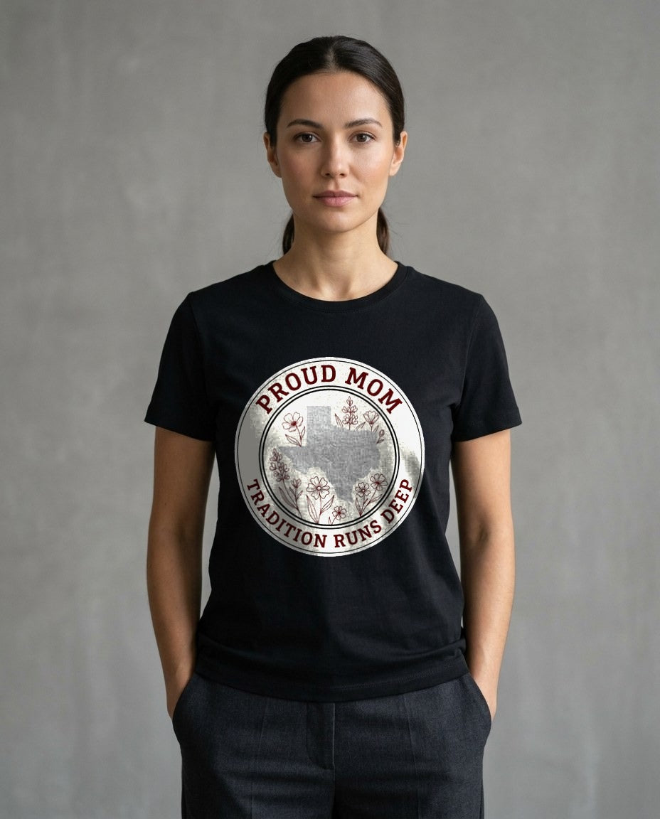Maroon Tradition Proud Mom Seal Hoodie — lifestyle photo