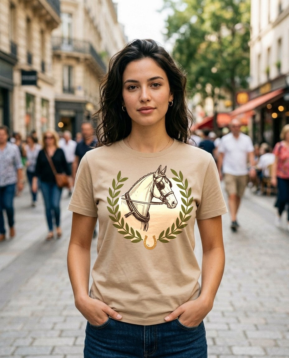 Heritage Equestrian Crest Graphic Tee — lifestyle photo
