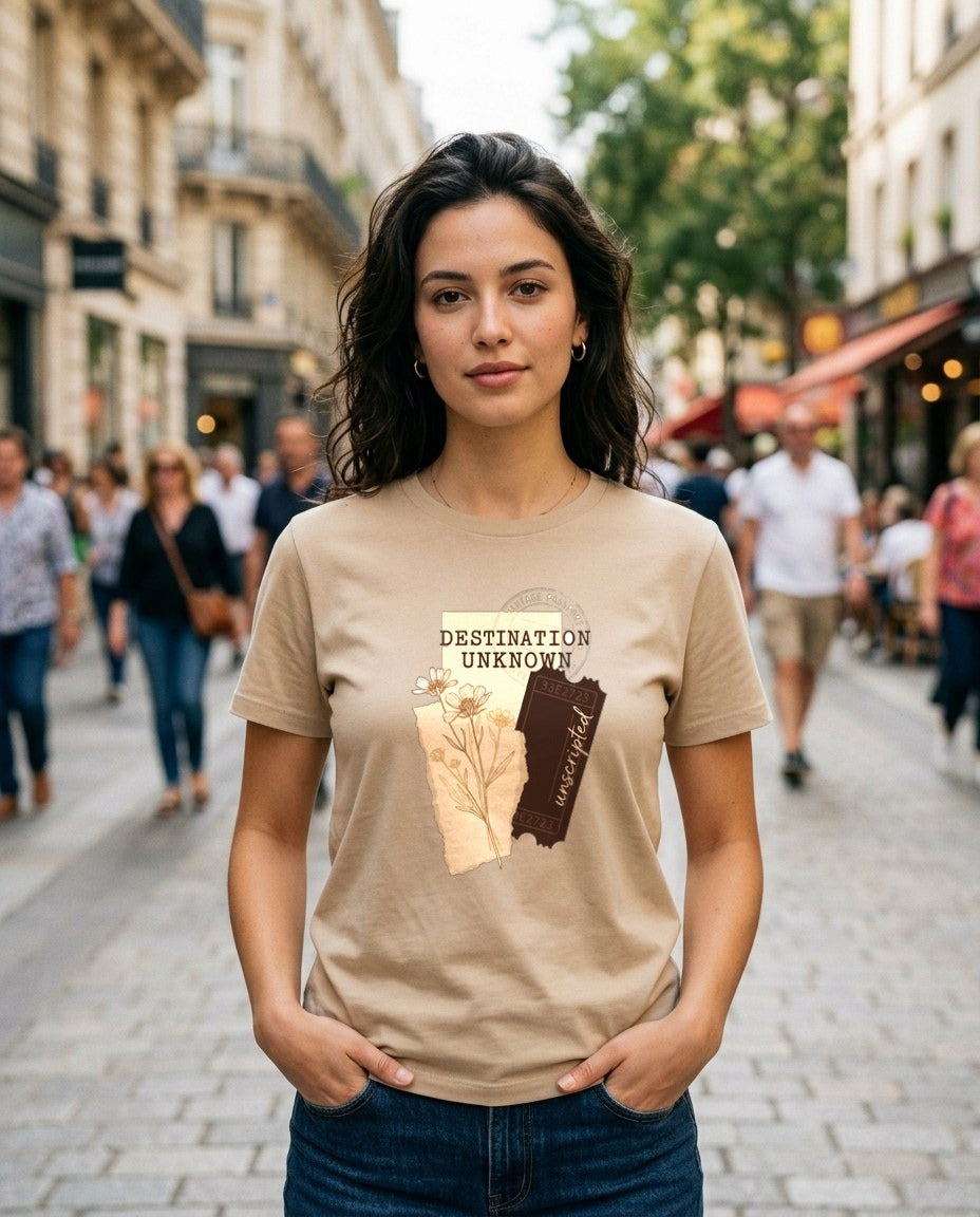 Roam Far Collect Memories Journal Tee — lifestyle photo
