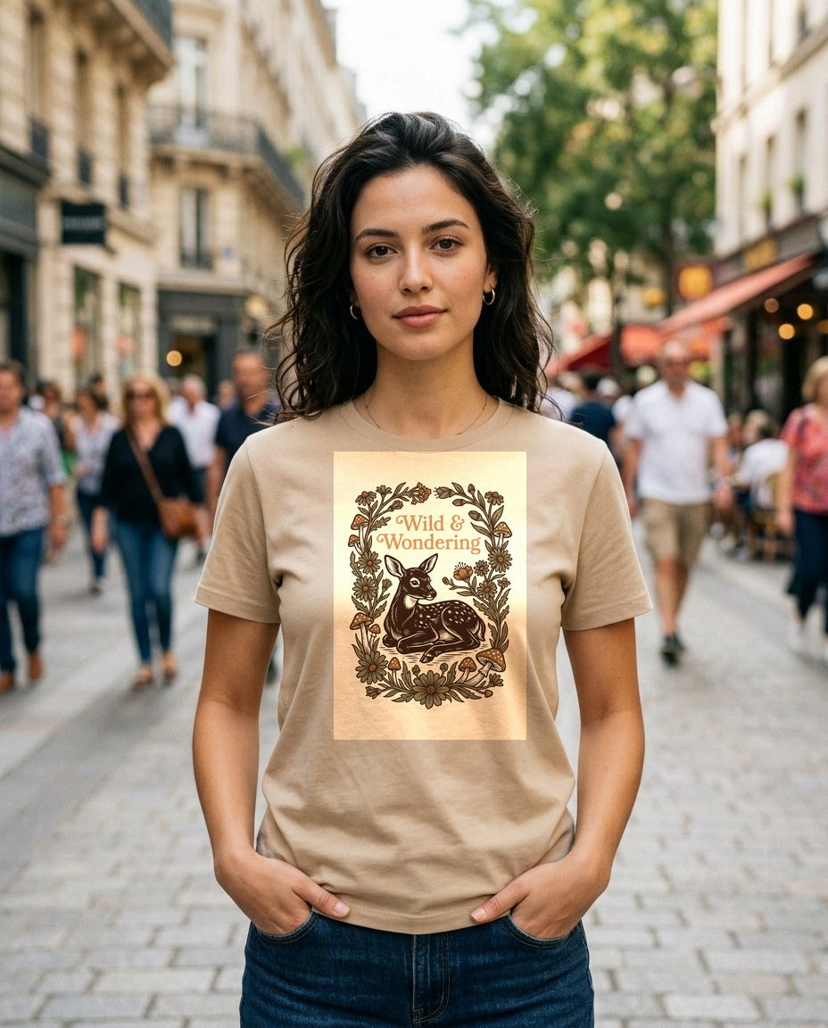 Wild & Wondering Vintage Fawn T-Shirt — lifestyle photo