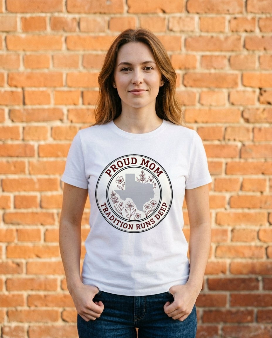 Maroon Tradition Proud Mom Seal Hoodie — lifestyle photo