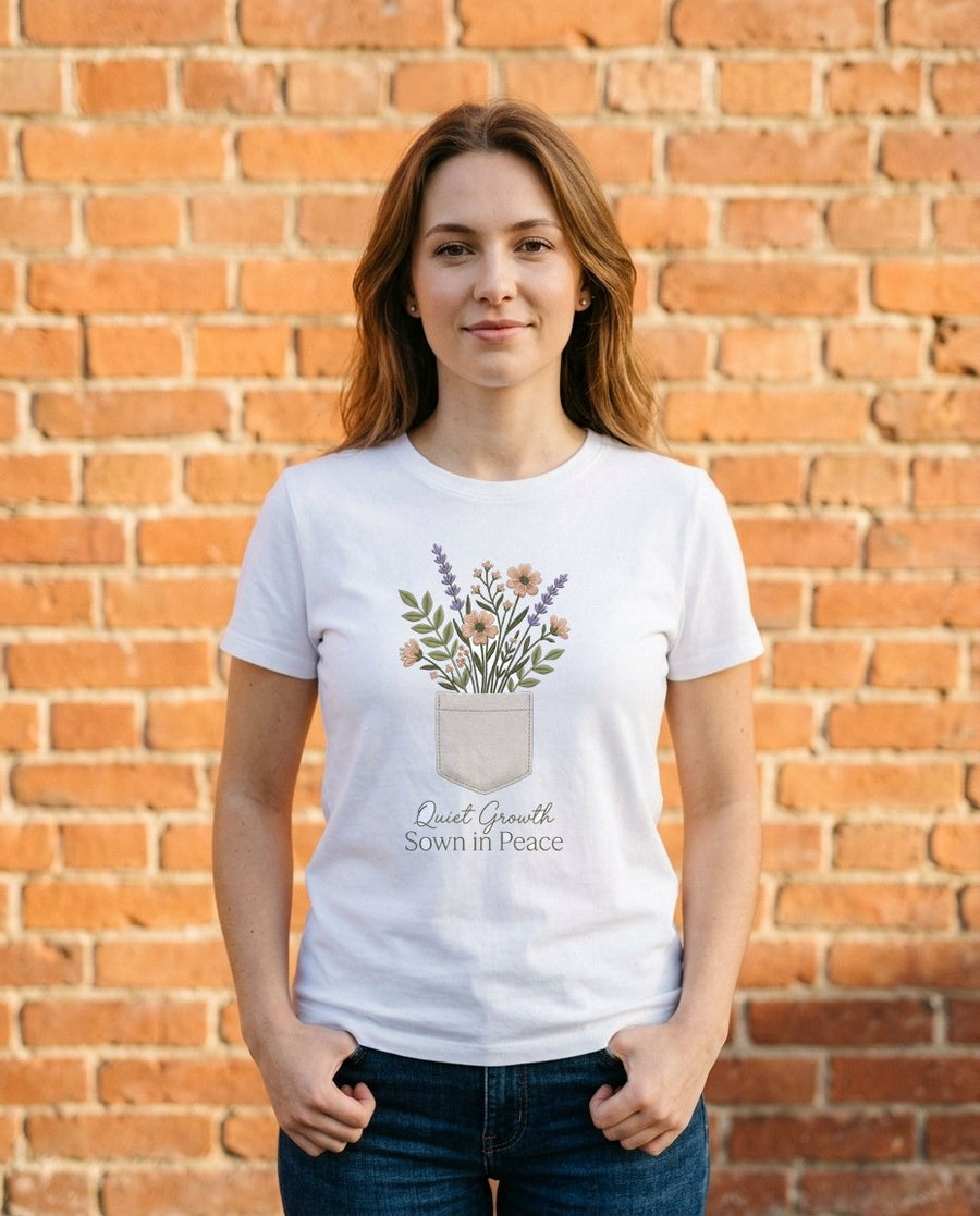 Pocketful of Peace Faux Stitch Tee — lifestyle photo