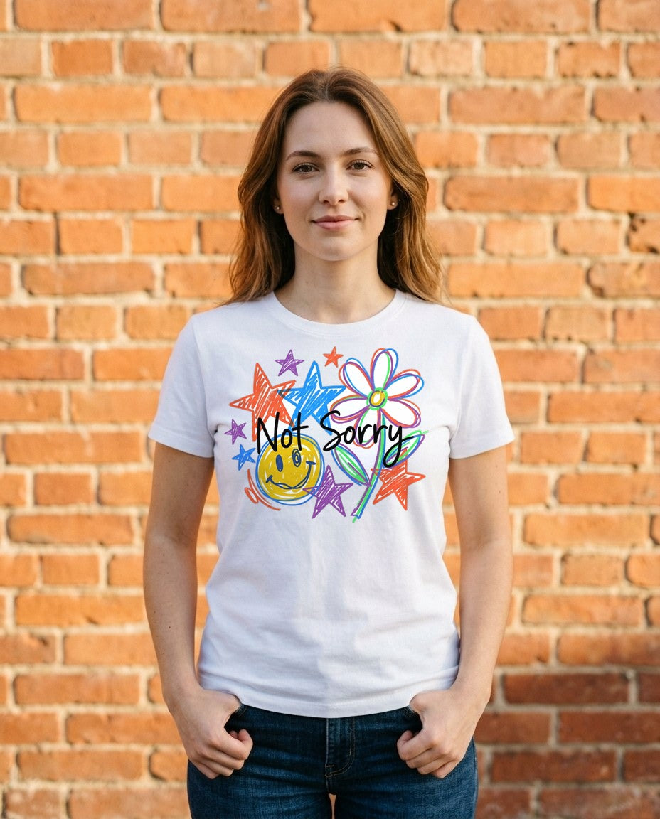 Scribble Your Own Rules Doodle Tee — lifestyle photo