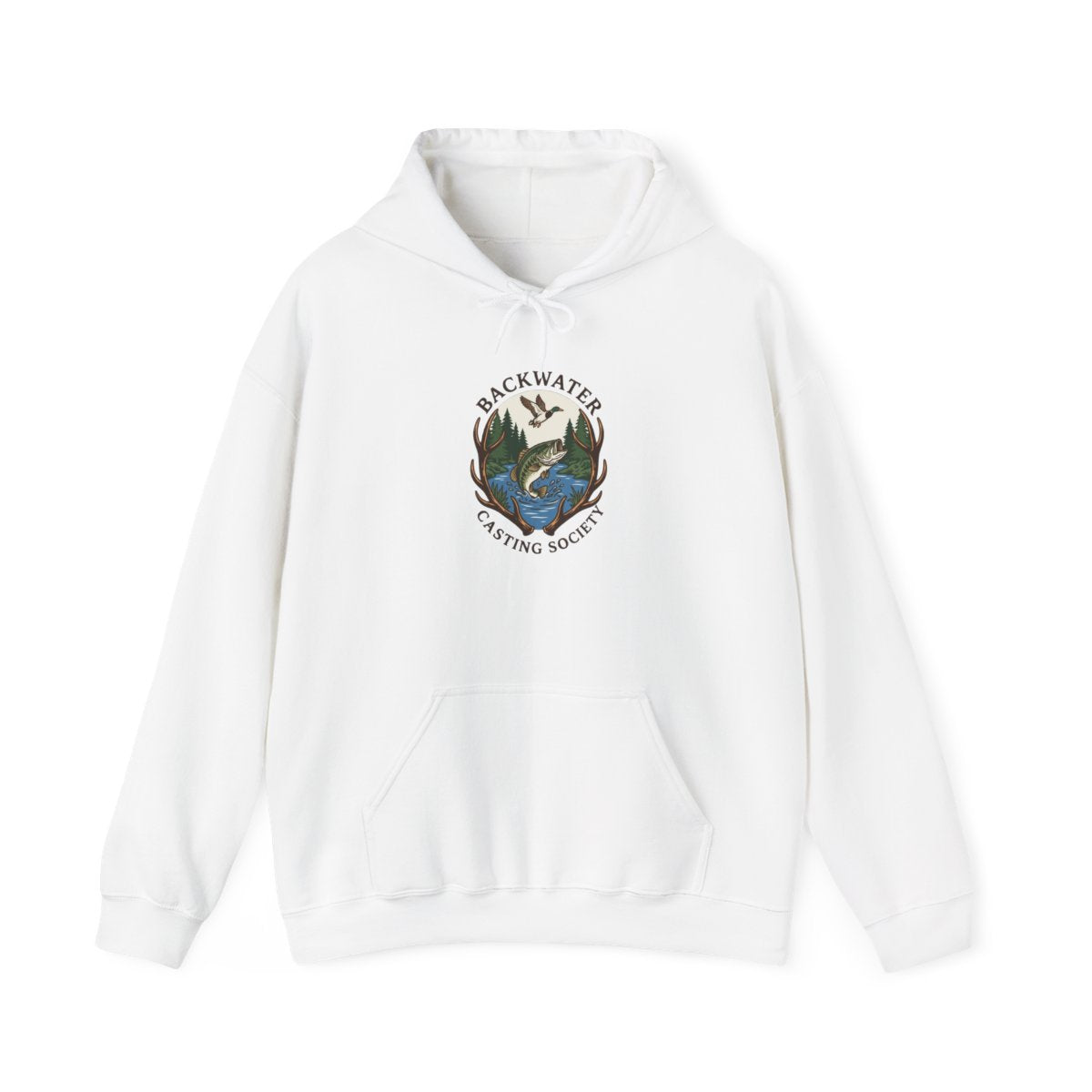 Backwater Casting Society Graphic Hoodie — lifestyle photo