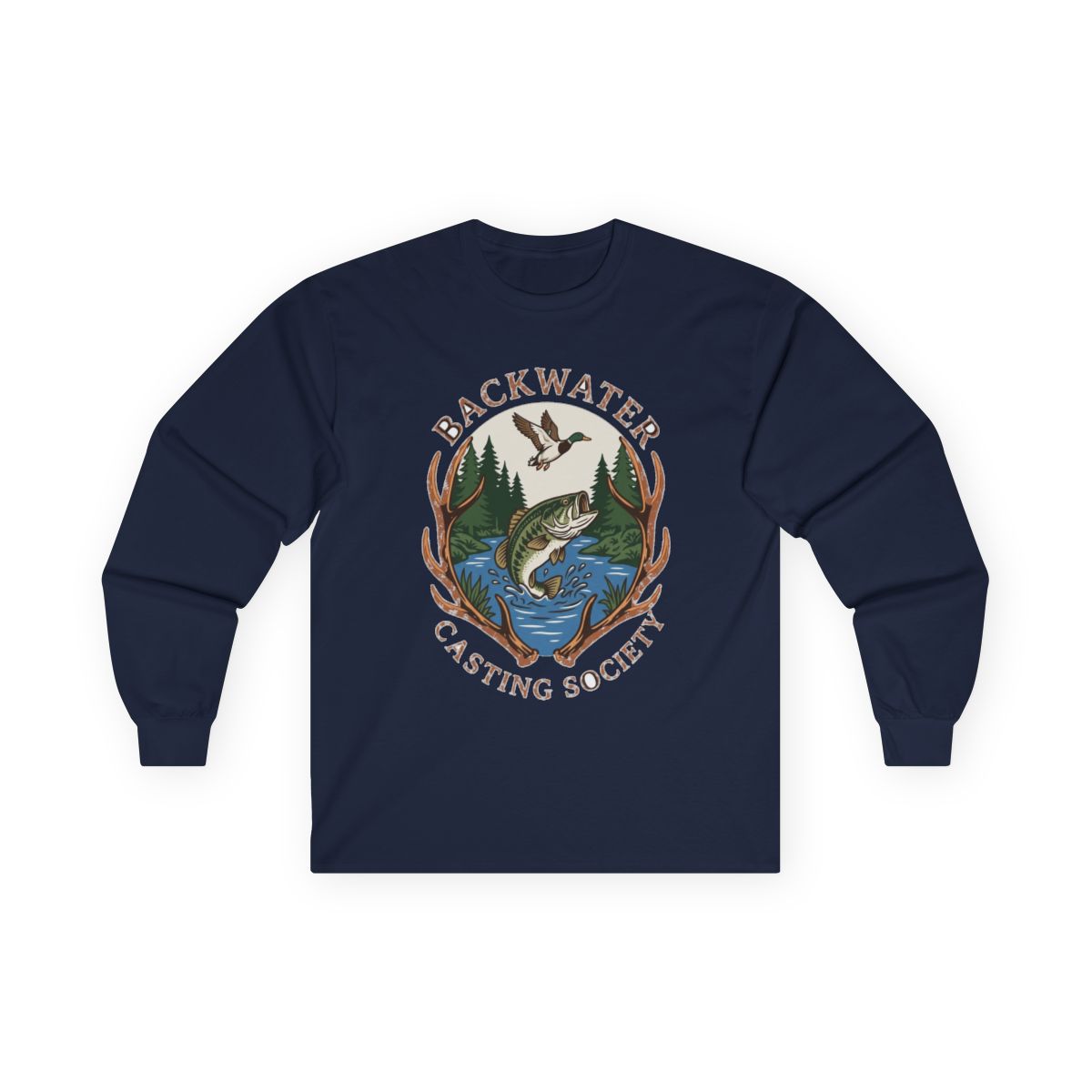 Backwater Casting Society Graphic Long Sleeve — lifestyle photo