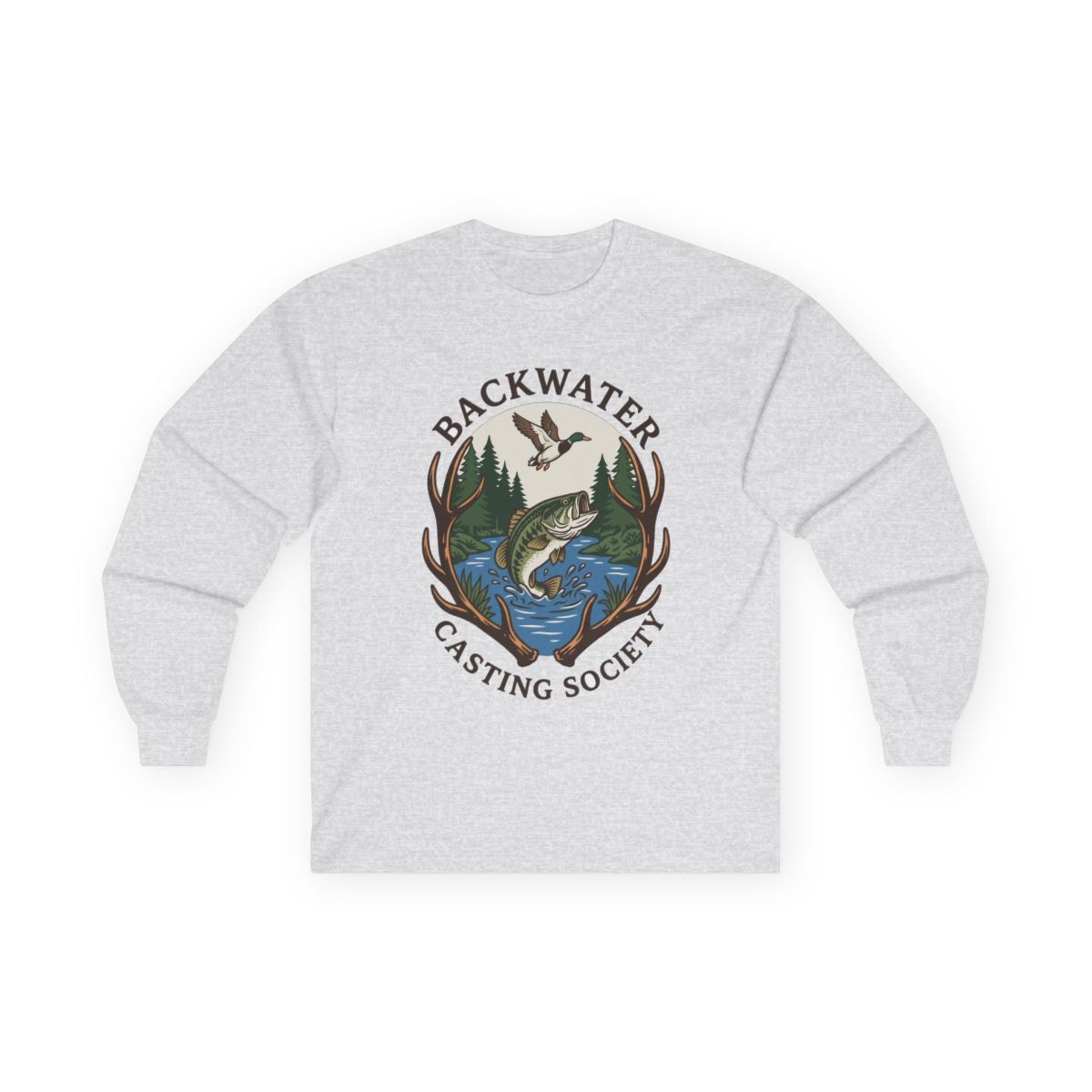 Backwater Casting Society Graphic Long Sleeve — lifestyle photo