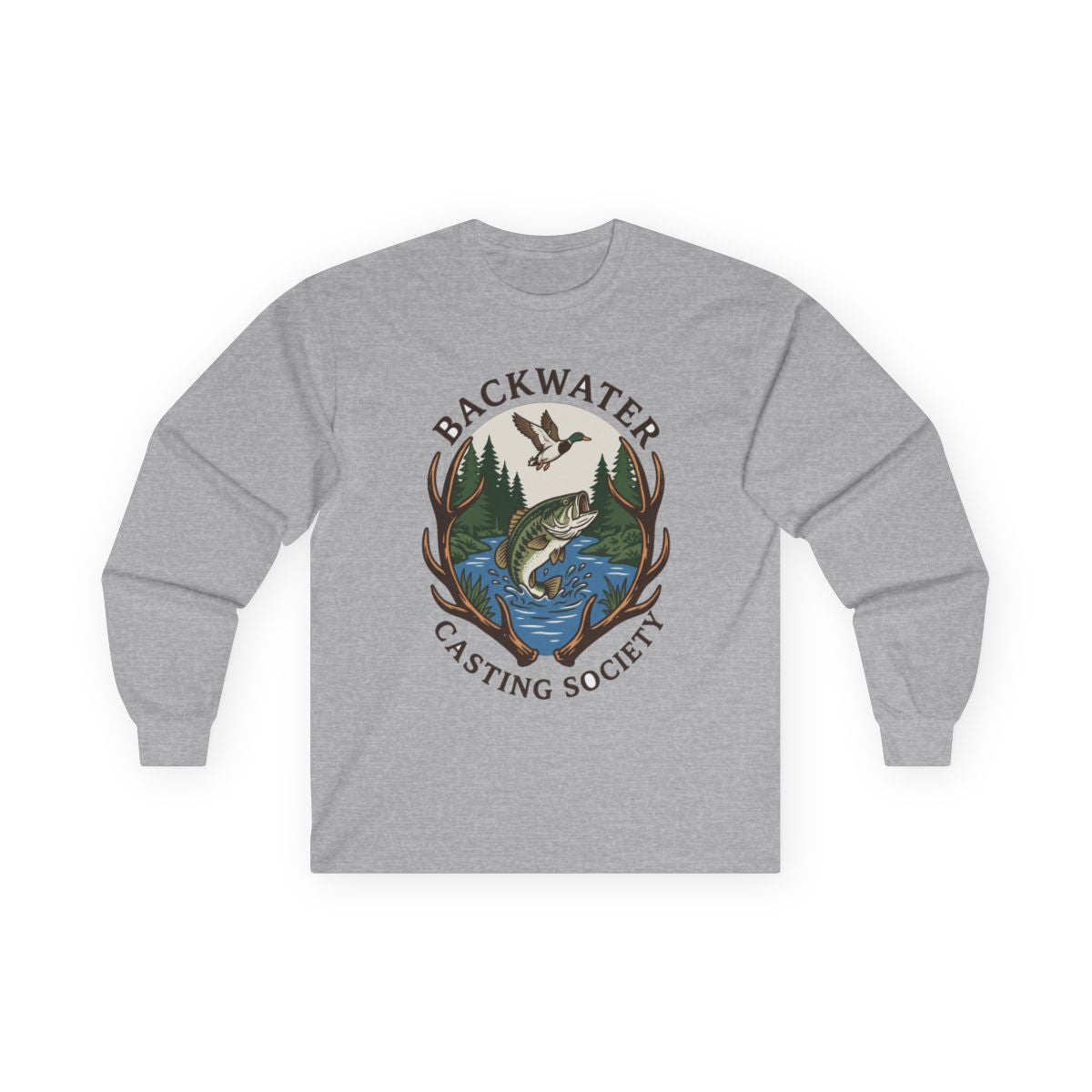 Backwater Casting Society Graphic Long Sleeve — lifestyle photo