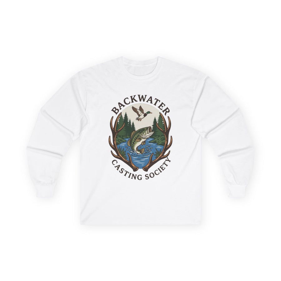 Backwater Casting Society Graphic Long Sleeve — lifestyle photo