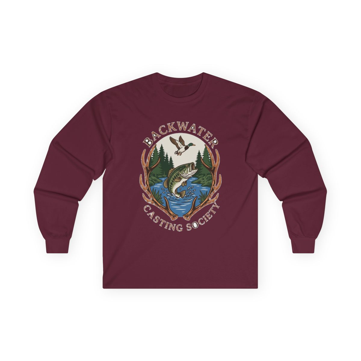 Backwater Casting Society Graphic Long Sleeve — lifestyle photo